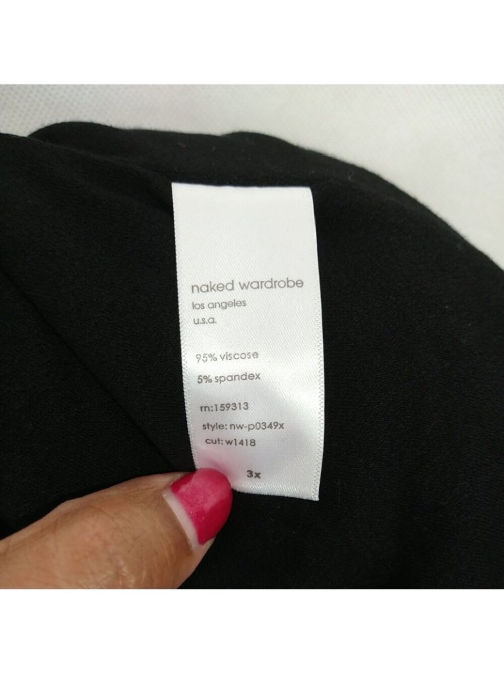 Naked Wardrobe Pants Pull-on Women Size 3X Black Lined Elastic Waist NO Pockets - Picture 4 of 6
